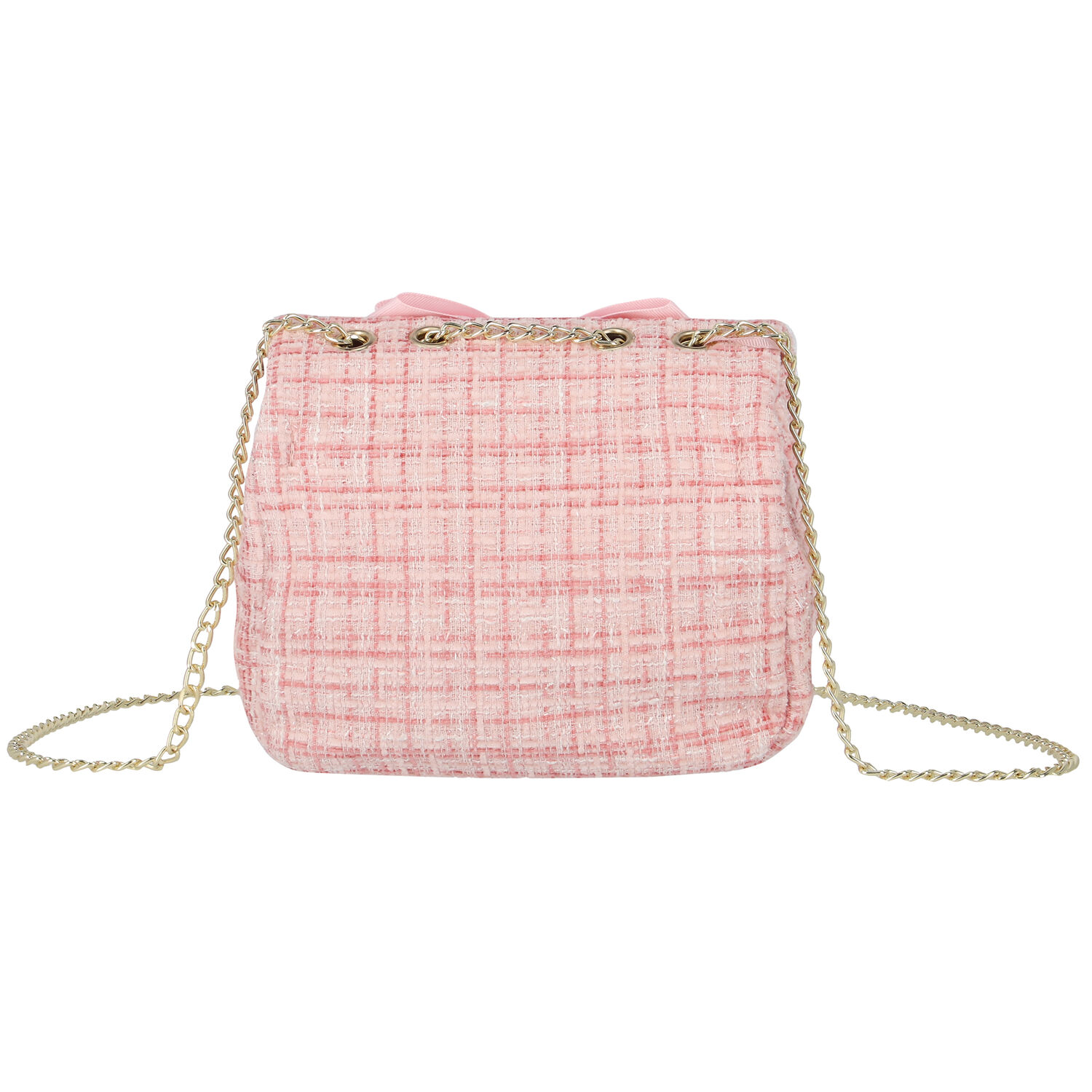 Girls Pink Bow Handbag, 1, hi-res