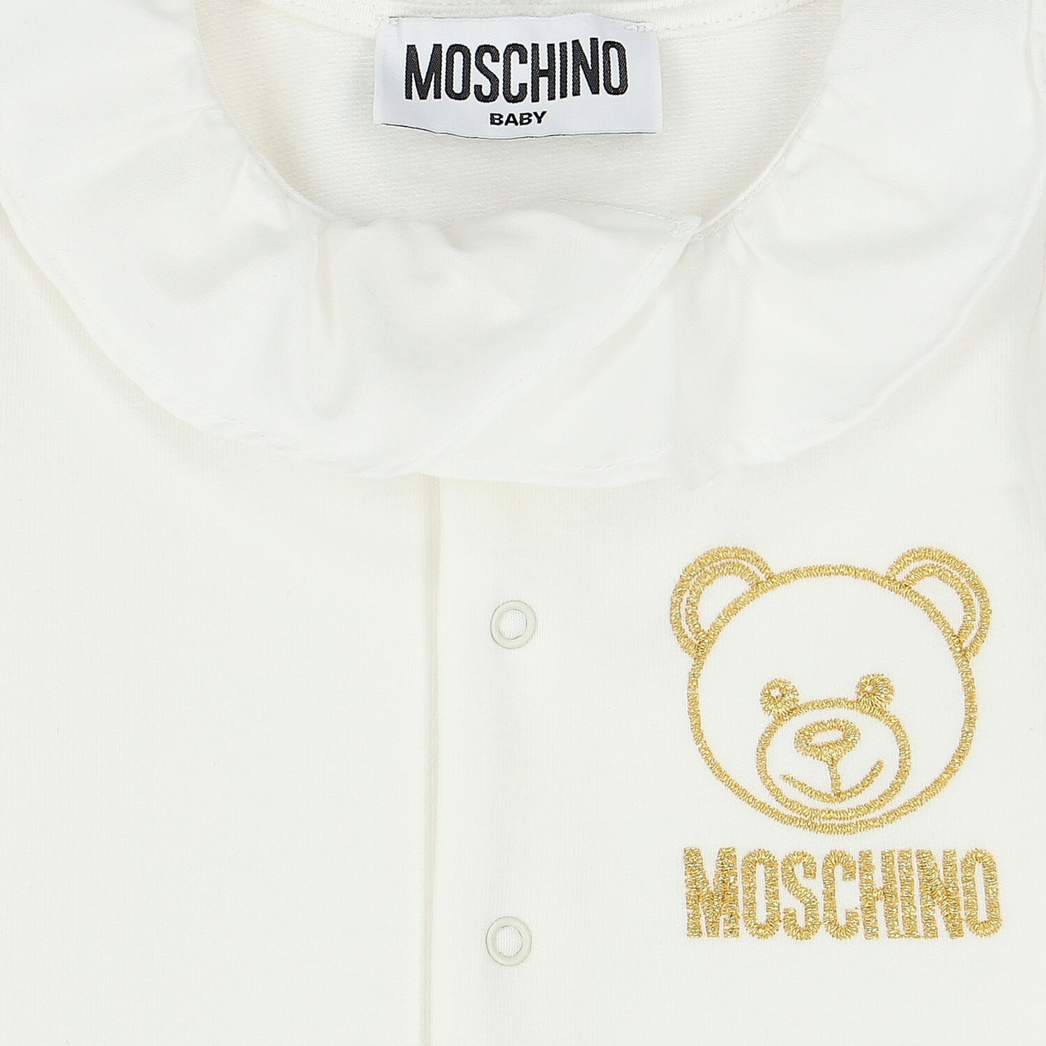 Baby Girls Ivory Teddy Logo Babygrow, 1, hi-res image number null