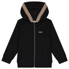 Boys Black Logo Tracksuit, 1, hi-res
