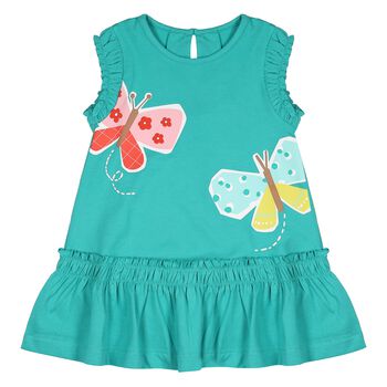 Younger Girls Green Butterfly Dress