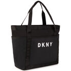 Girls Black Logo Tote Bag, 1, hi-res