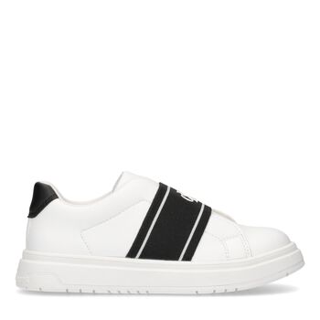 White & Black Logo Trainers
