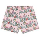 Younger Girls Pink Floral Logo Shorts, 1, hi-res