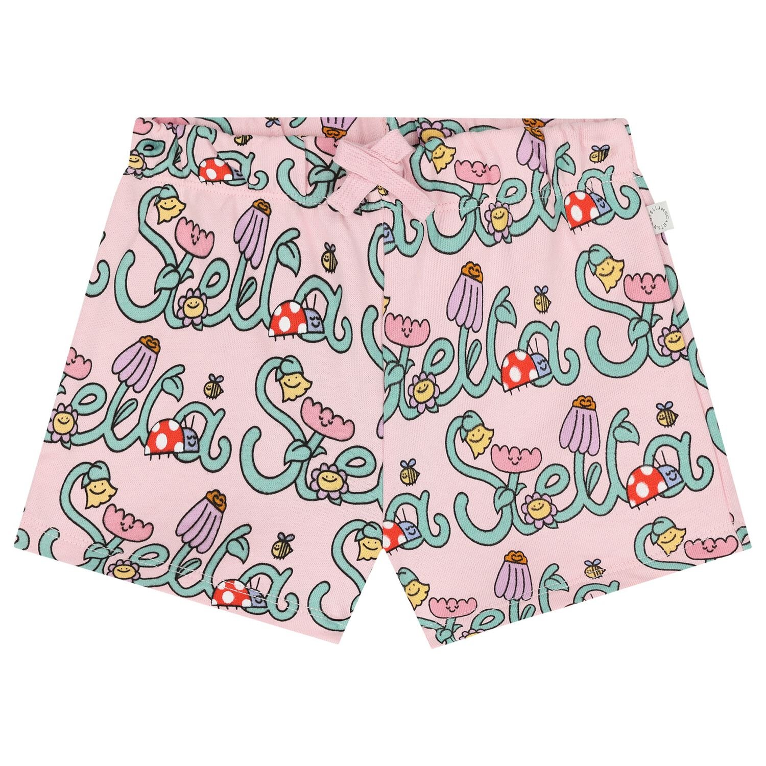 Younger Girls Pink Floral Logo Shorts, 1, hi-res