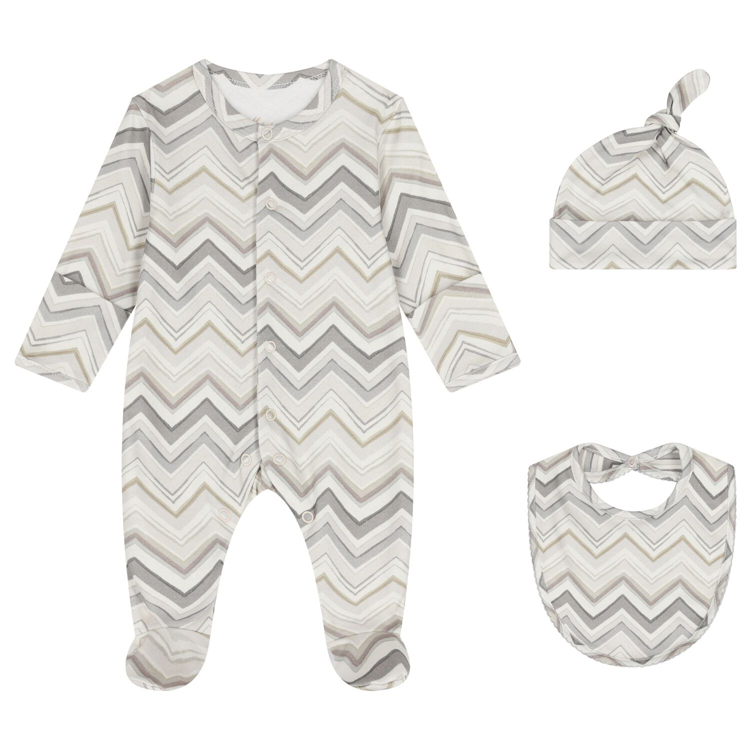Grey Zig Zag Babygrow Set, 2, hi-res image number null