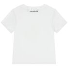 Girls White Reversible Sequin Choupette T-Shirt, 1, hi-res