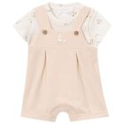 Beige & Ivory Baby Romper, 3, hi-res