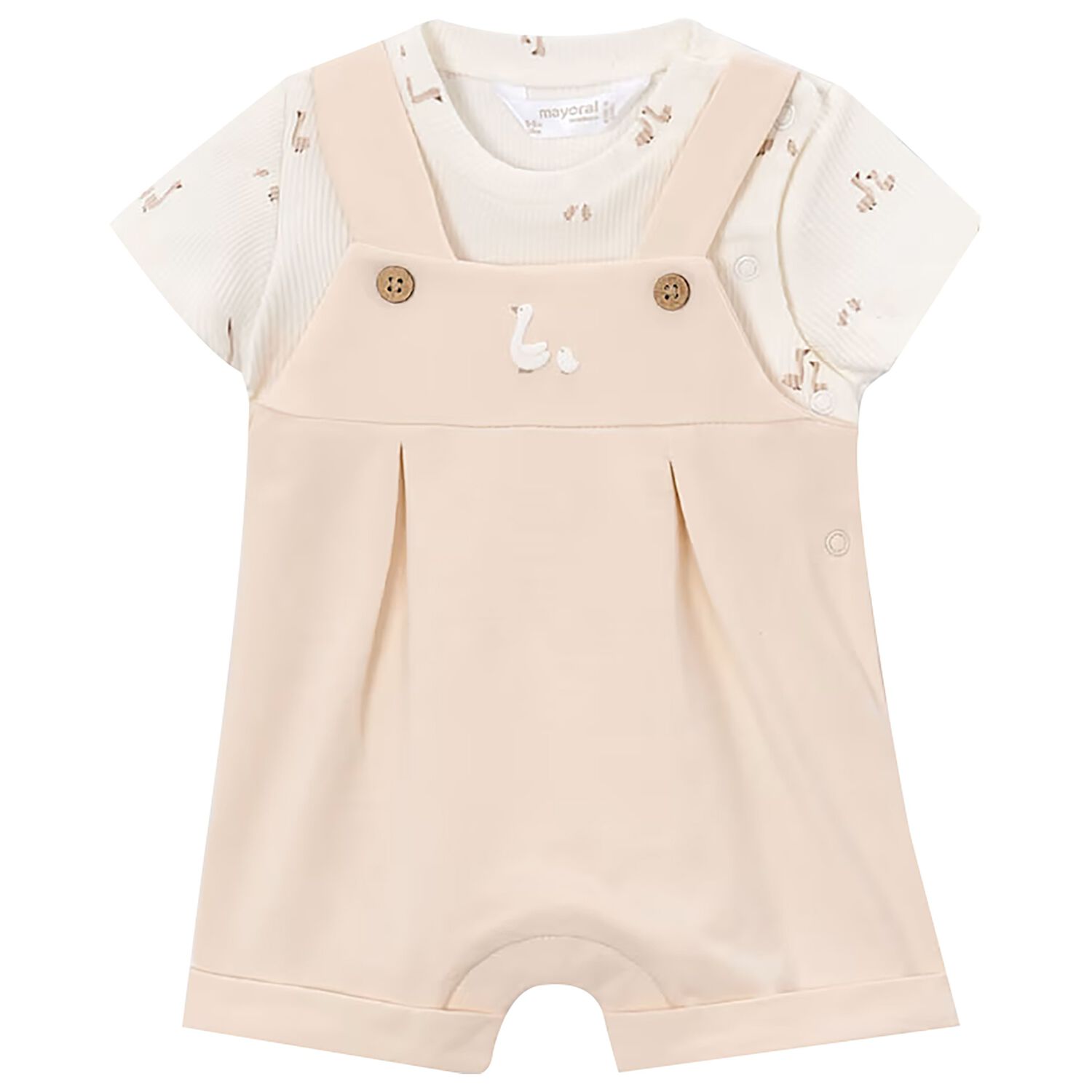 Beige & Ivory Baby Romper, 3, hi-res