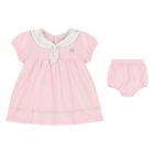 Baby Girls Pink & White Logo Dress Set, 1, hi-res