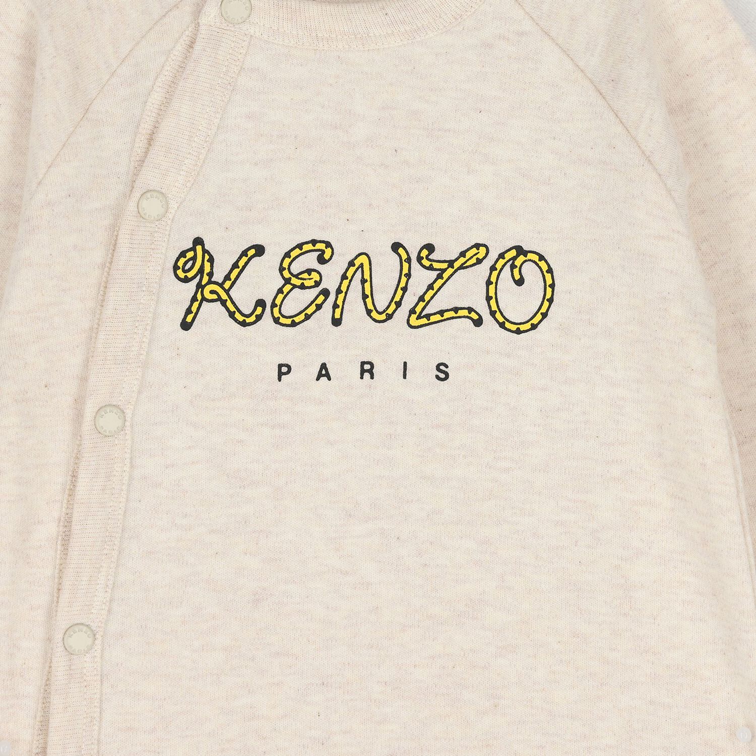 Beige Tiger Logo Babygrow, 1, hi-res