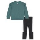 Boys Green & Black Marvel Logo Tracksuit, 1, hi-res