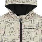 Younger Boys Beige & Black Reversible Puffer Jacket, 1, hi-res