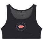 Girls Black Lips & Logo Sleeveless Top, 1, hi-res