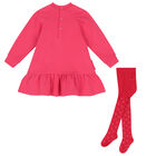 Girls Pink Heart Dress Set, 1, hi-res
