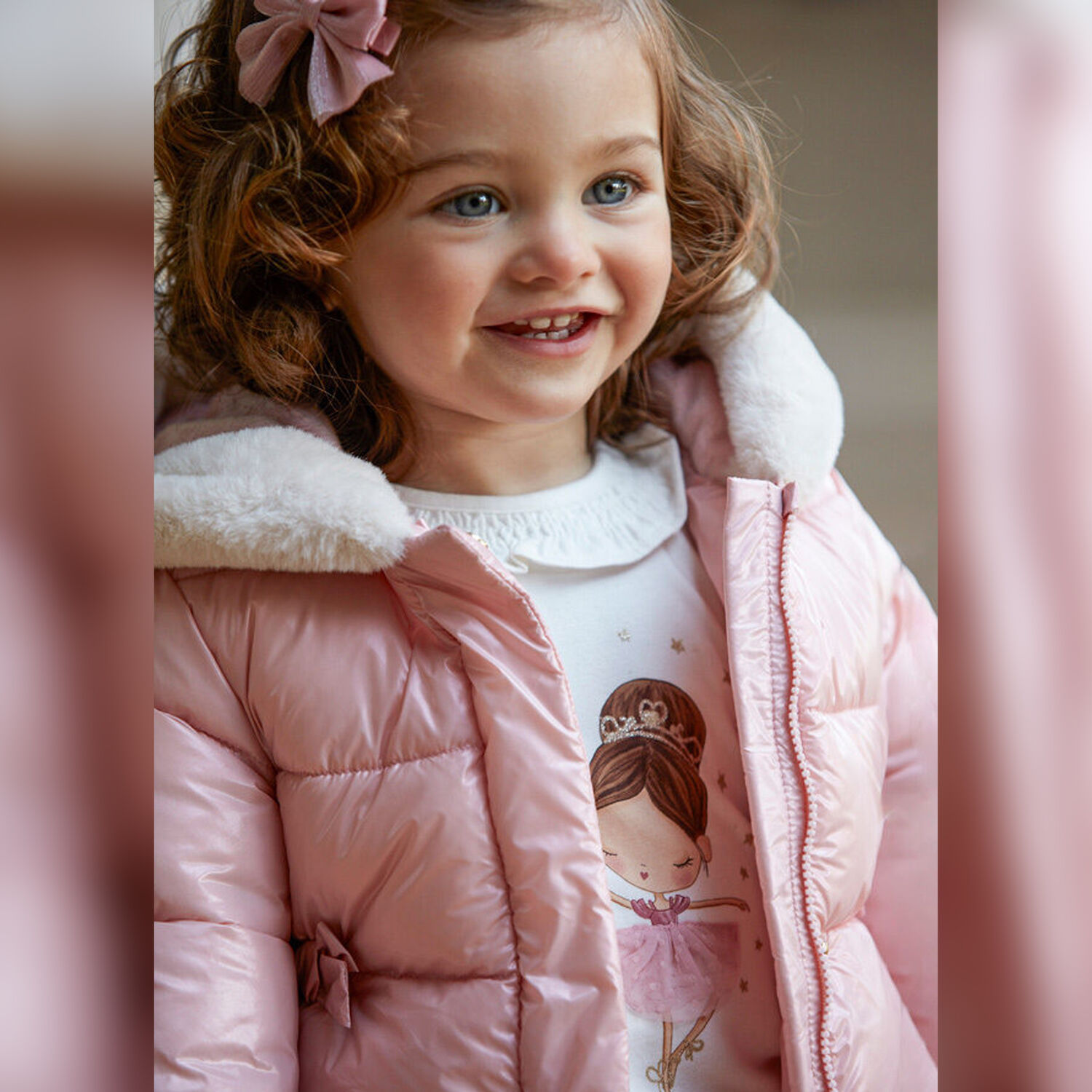 Younger Girls Ivory Long Sleeve Top, 1, hi-res