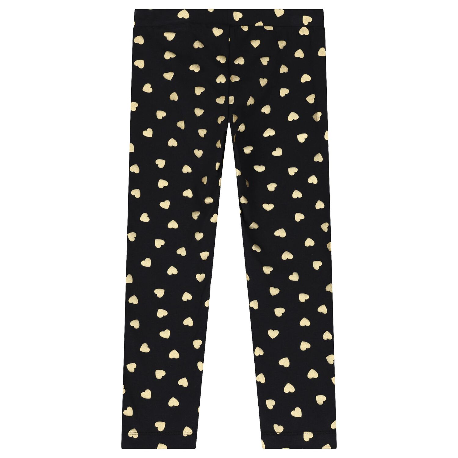 Girls Black & Gold Hearts Leggings, 1, hi-res image number null