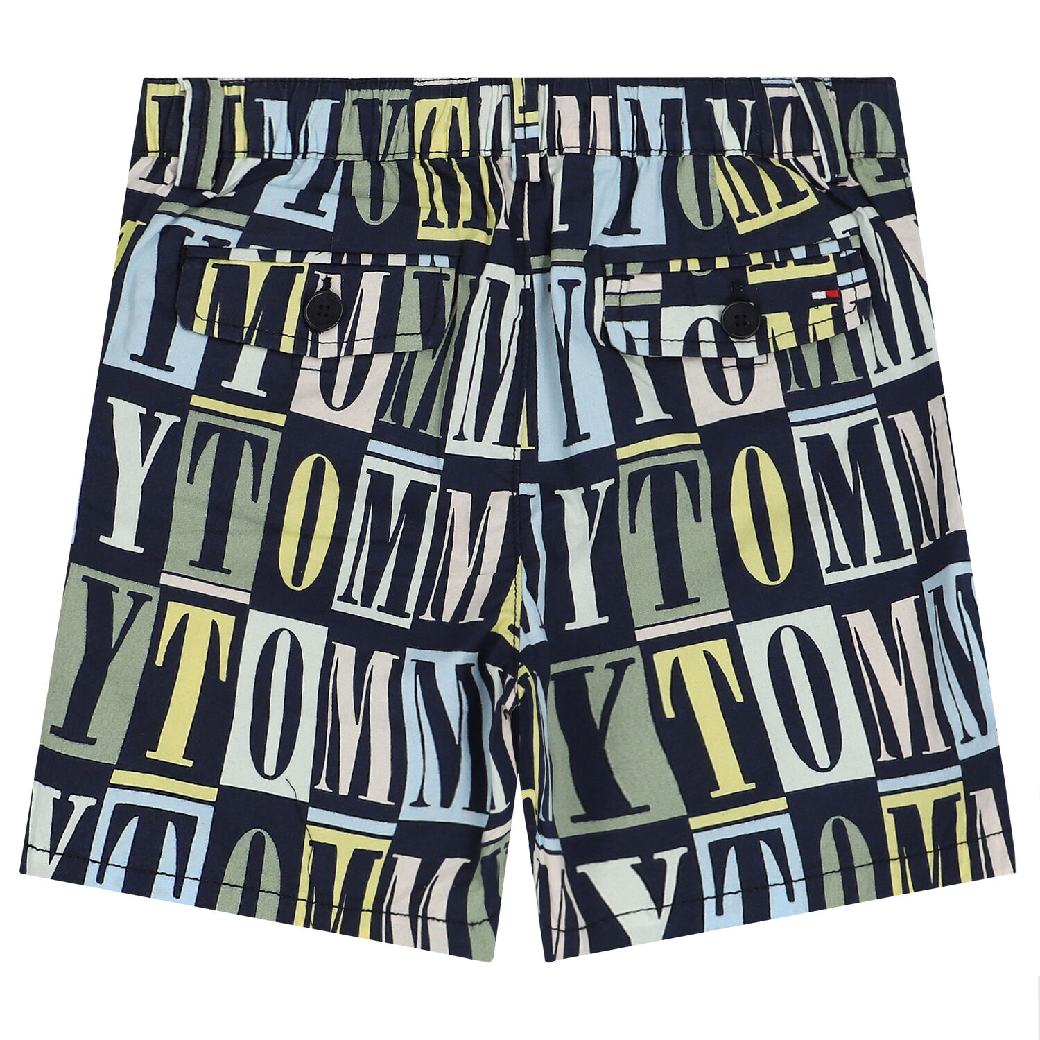 Boys Navy Blue Logo Shorts, 1, hi-res