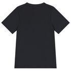 Boys Black Logo T-shirt, 1, hi-res