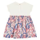 Younger Girls Ivory & Pink Ribbon Dress, 1, hi-res