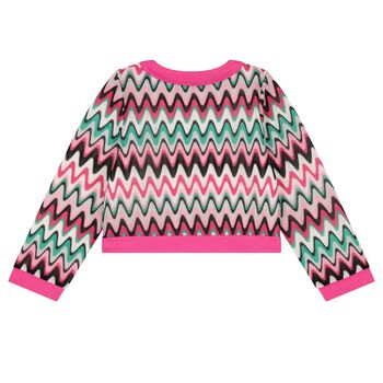 Girls Pink Logo Cardigan