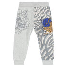 Younger Boys Grey Tiger Logo Joggers, 1, hi-res