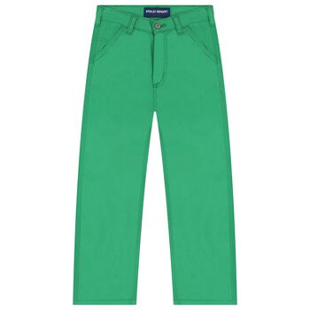 Boys Green Logo Jeans