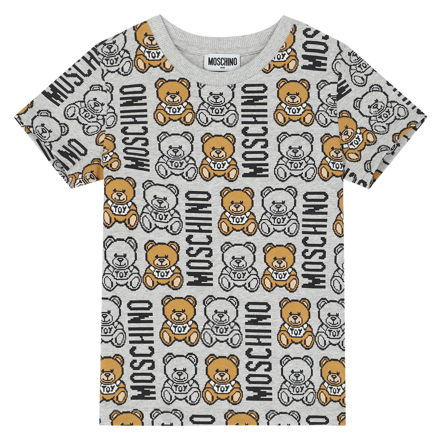 Grey Teddy Logo T-Shirt, 4, hi-res