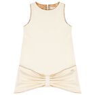 Girls Ivory Bow Dress, 1, hi-res