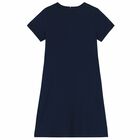 Girls Navy Logo Dress, 1, hi-res