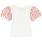 Girls Ivory & Pink Tulle Skirt Set, 1, hi-res