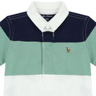 Baby Boys Multi-Colored Striped Logo Polo Romper, 1, hi-res