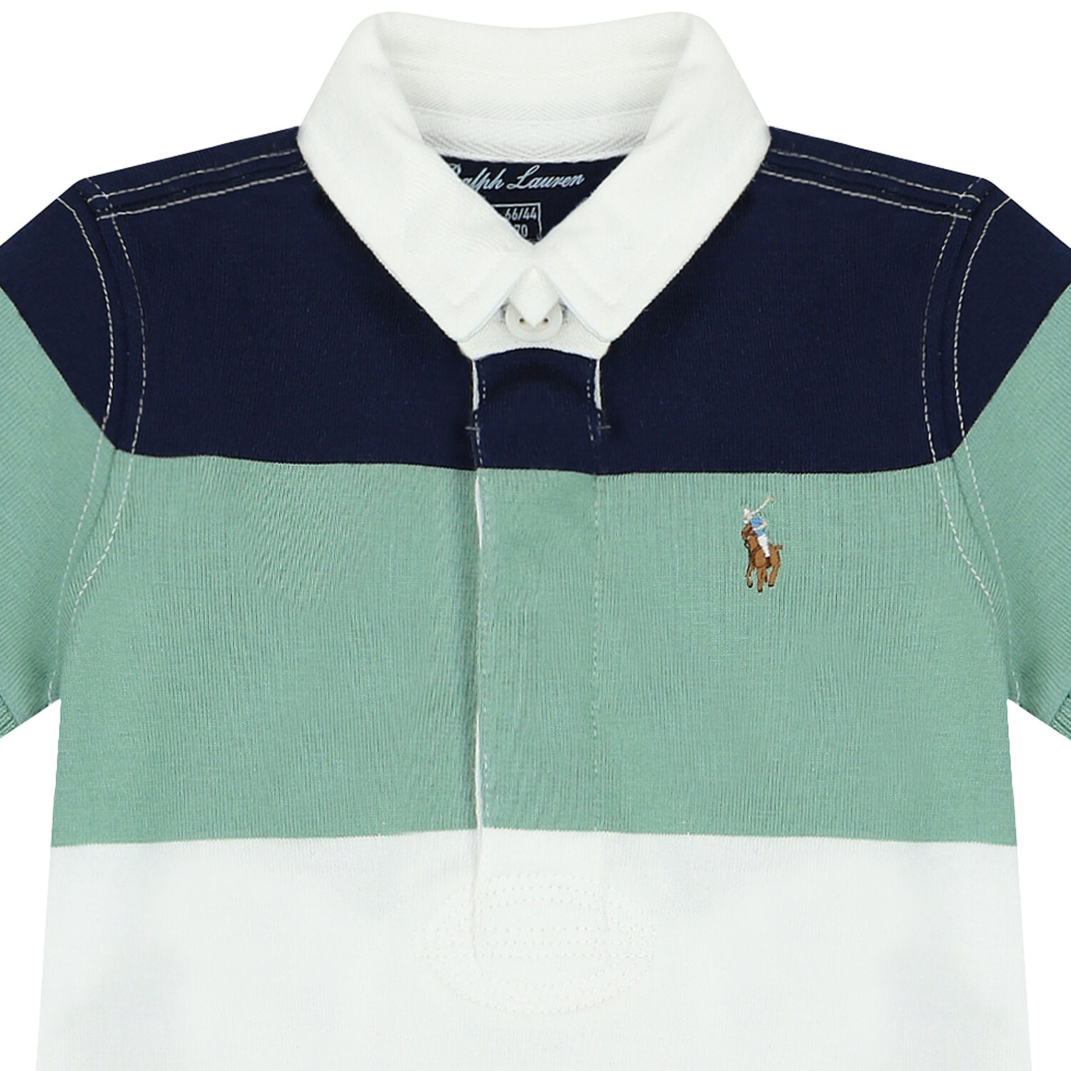 Baby Boys Multi-Colored Striped Logo Polo Romper, 1, hi-res