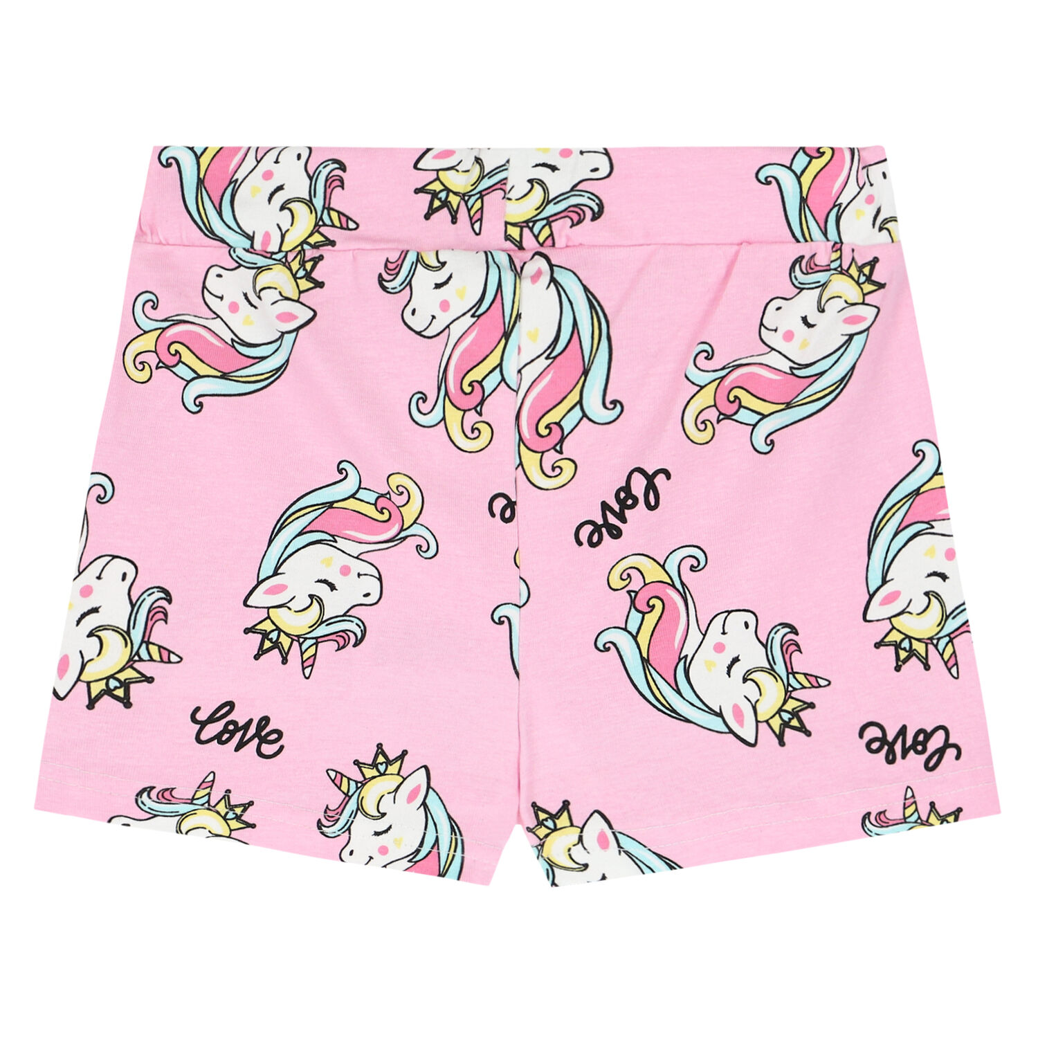 Girls Pink Unicorn Shorts, 1, hi-res