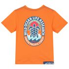 Boys Orange & Navy Blue Shorts Set, 1, hi-res