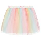 Girls White & Pink Tulle Skirt Set, 1, hi-res