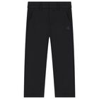 Boys Black Logo Trousers, 1, hi-res