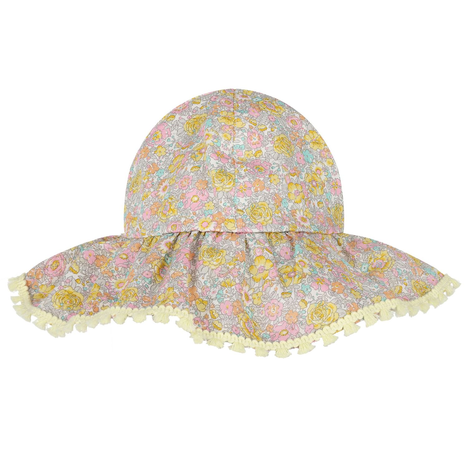 Baby Girls Pink & Yellow Liberty Hat, 1, hi-res image number null