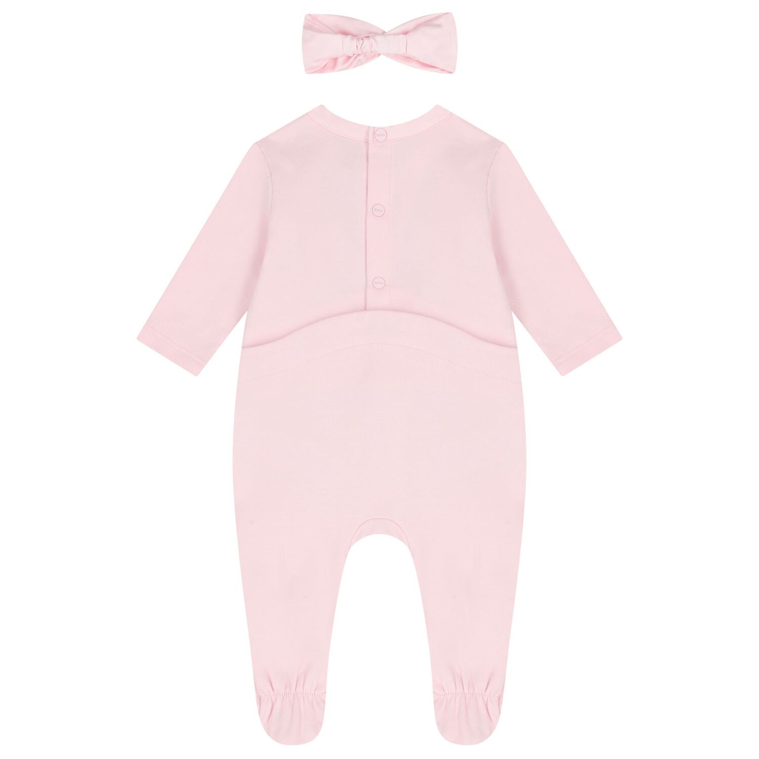 Baby Girls Pink Logo Babygrow Set, 1, hi-res
