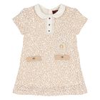 Younger Girls Beige Sequin Dress, 1, hi-res