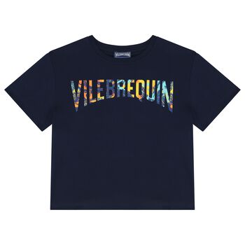 Boys Navy Blue Logo T-Shirt