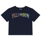 Boys Navy Blue Logo T-Shirt, 1, hi-res