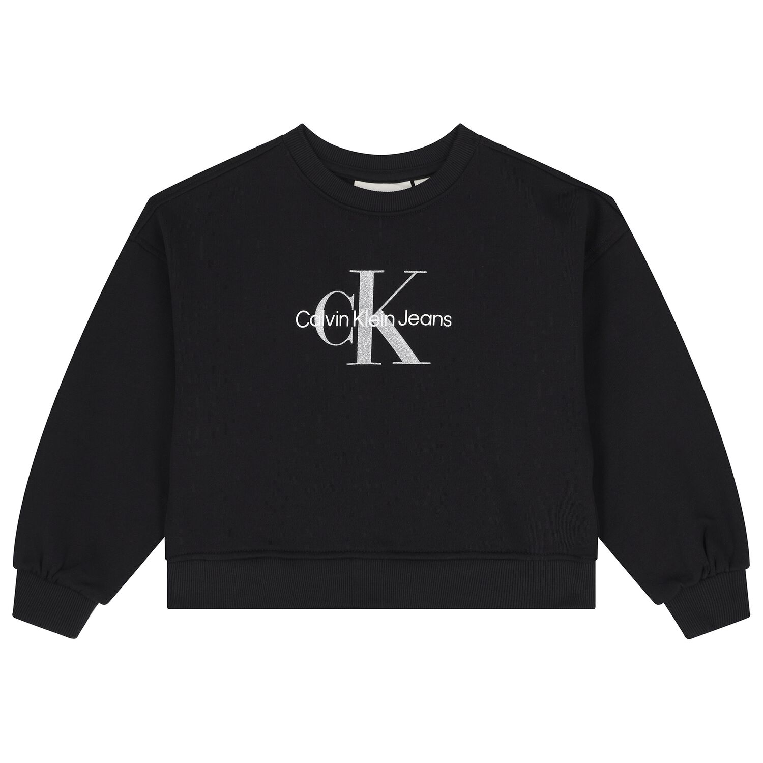 Girls Black Logo Sweatshirt, 1, hi-res image number null