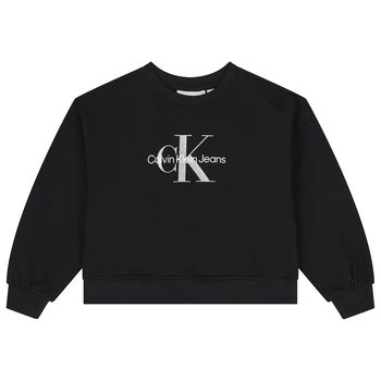 Girls Black Logo Sweatshirt