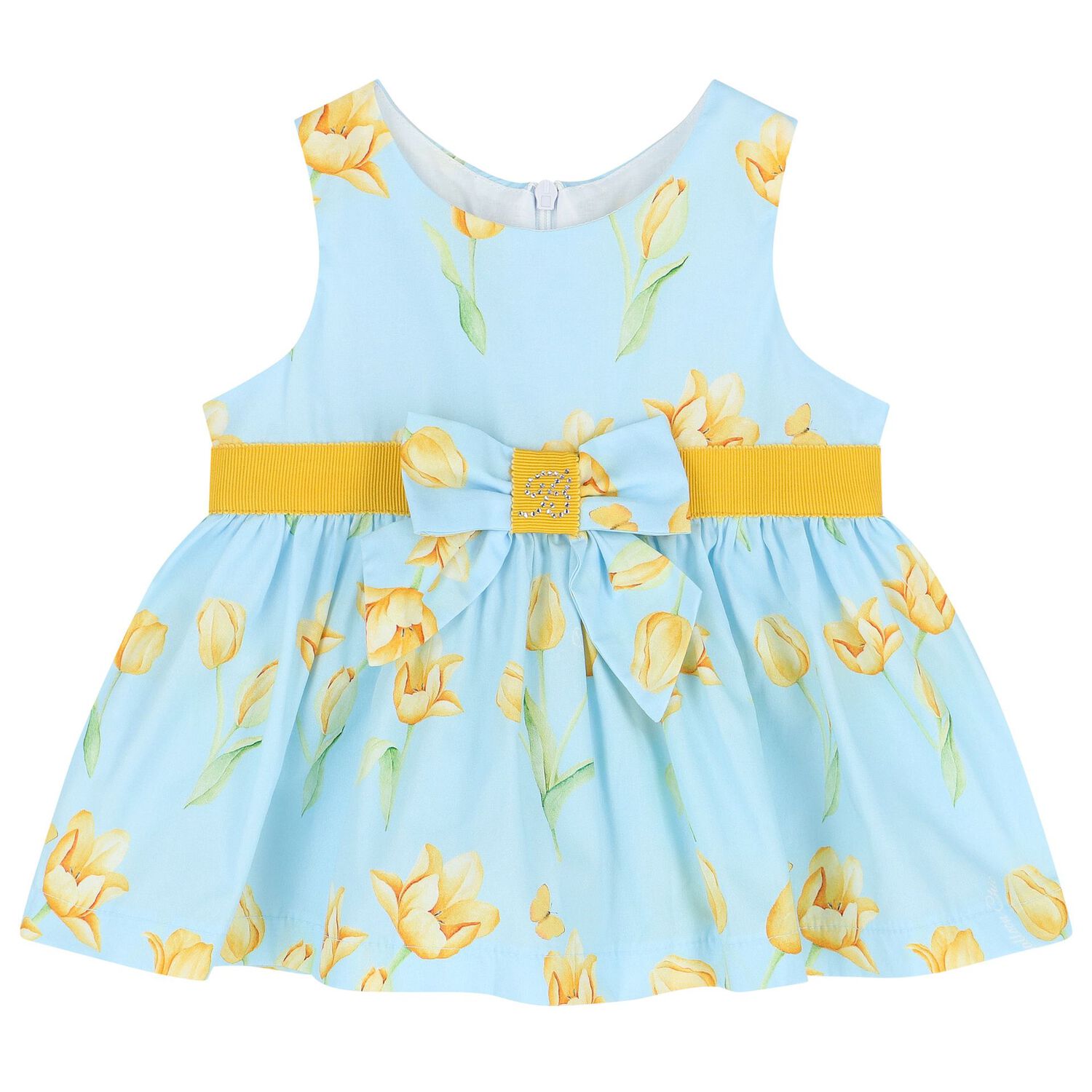 Baby Girls Blue Floral Dress Set, 1, hi-res