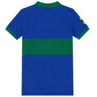 Boys Blue & Green Logo Polo Shirt, 1, hi-res