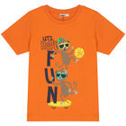 Boys Orange Monkey T-Shirt, 1, hi-res