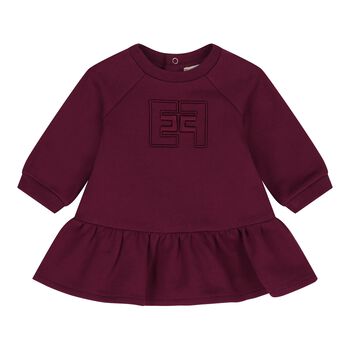 Baby Girls Burgundy Logo Dress