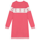 Girls Pink Logo Long Sleeve Sweater Dress, 2, hi-res