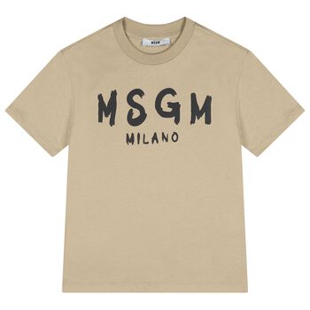 Beige & Black Logo T-Shirt