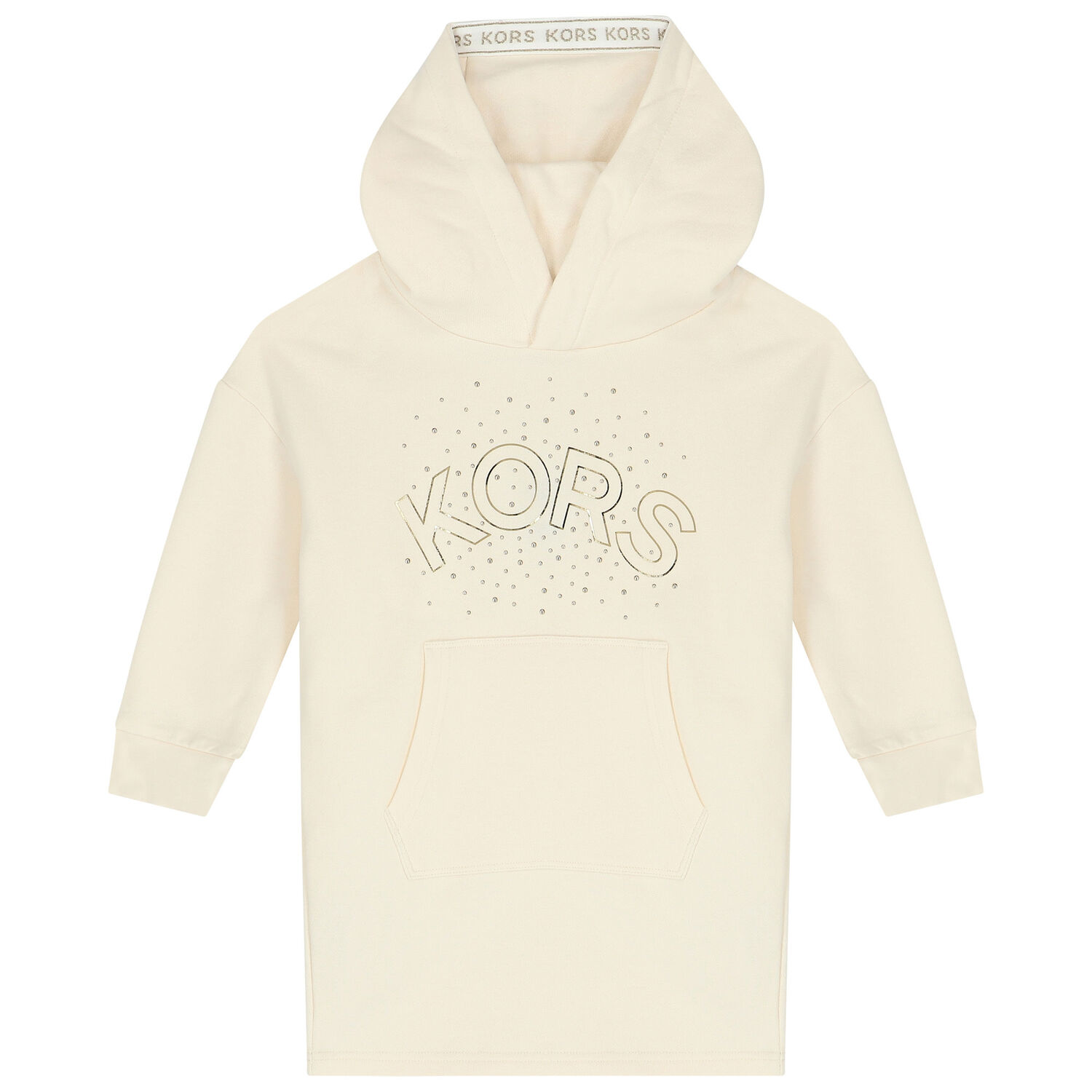 Girls Ivory Logo Hooded Dress, 2, hi-res